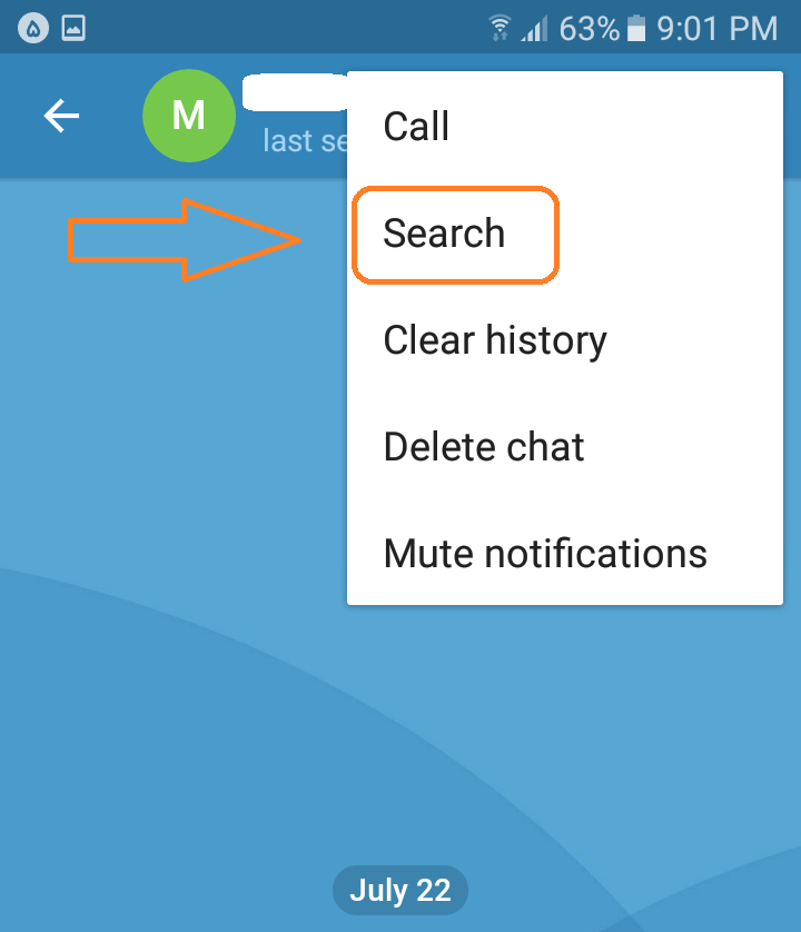 جستجوی پیام در تلگرام