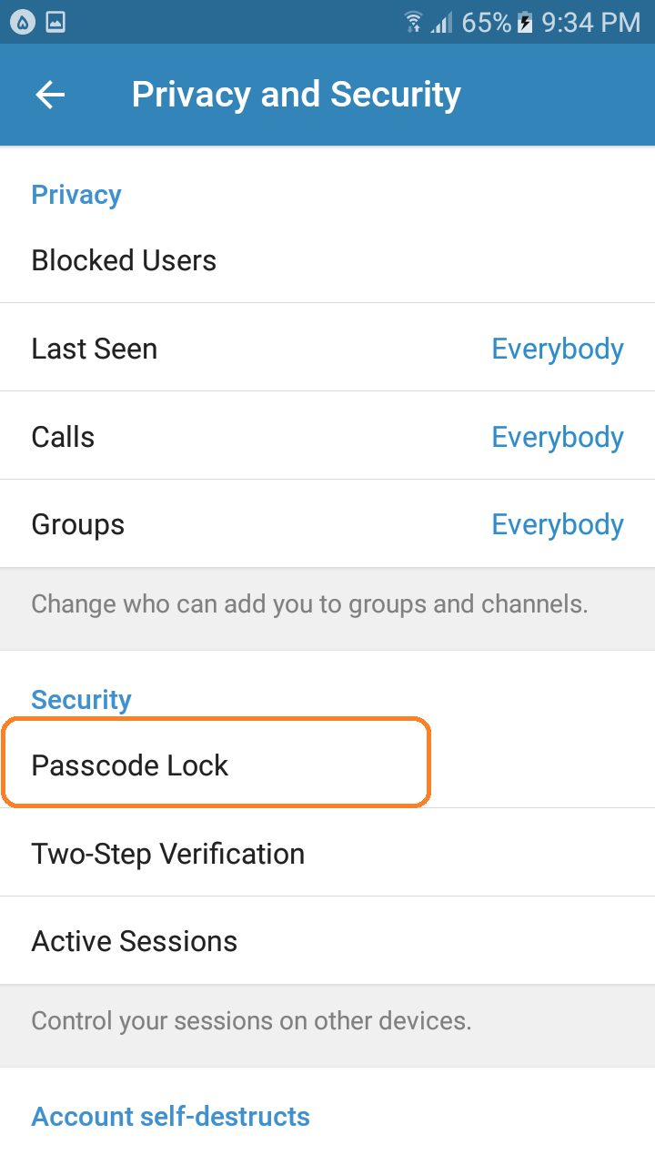قفل کردن پیام ها در تلگرام 