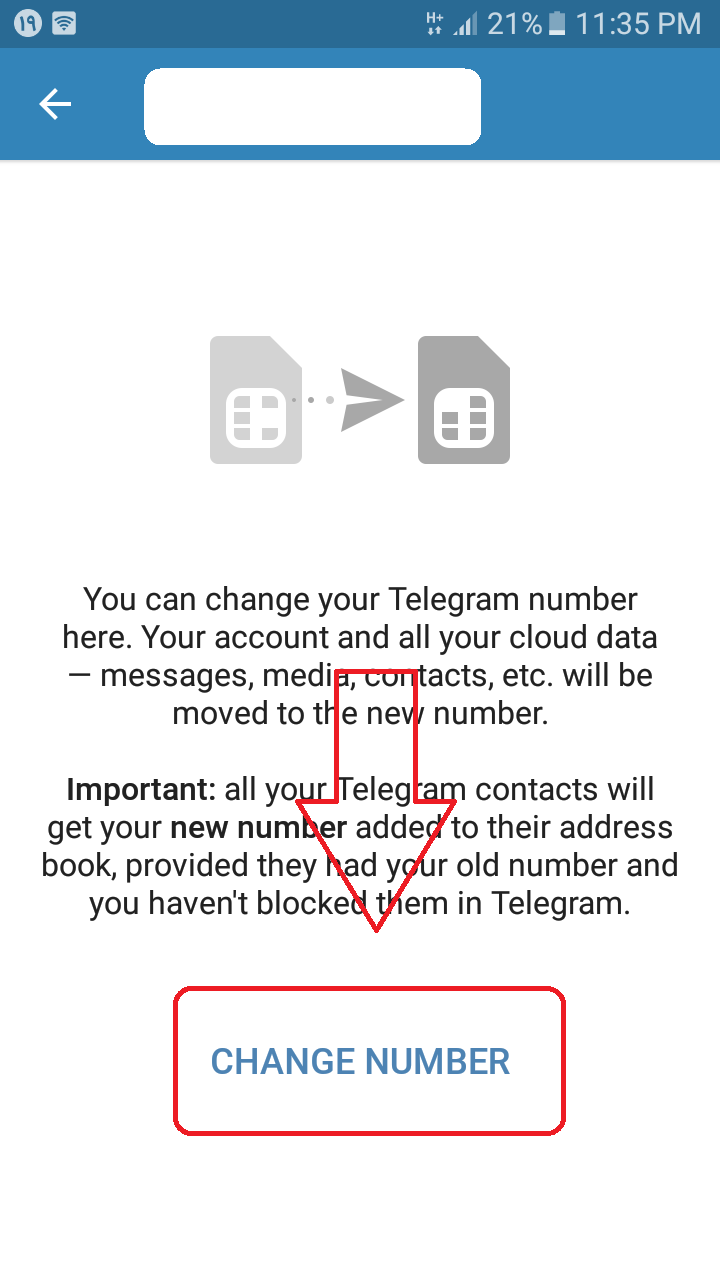 ترفند تلگرام- تغییر شماره تلگرام
